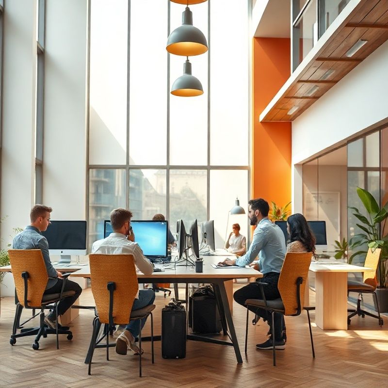 Team Studio Marino al lavoro nell'open space di Bologna